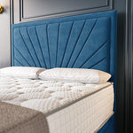Casablanca Ottoman Divan Bed - Blue Plush Velvet