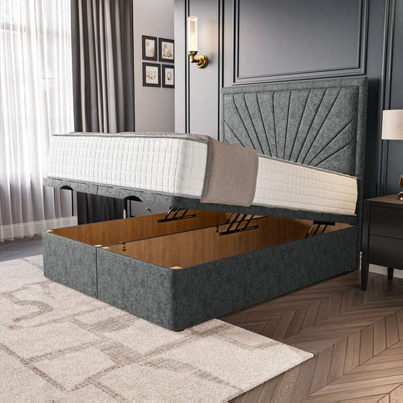 Casablanca Ottoman Divan Bed - Charcoal Chenille