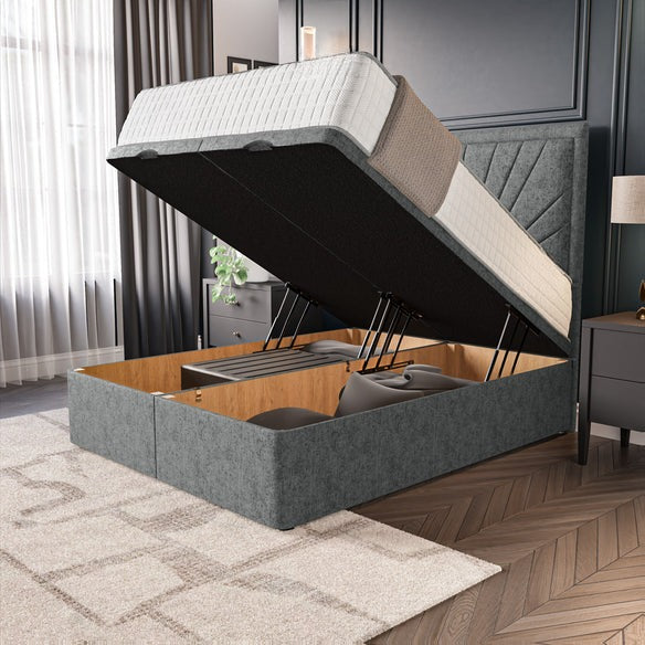 Casablanca Ottoman Divan Bed - Charcoal Chenille