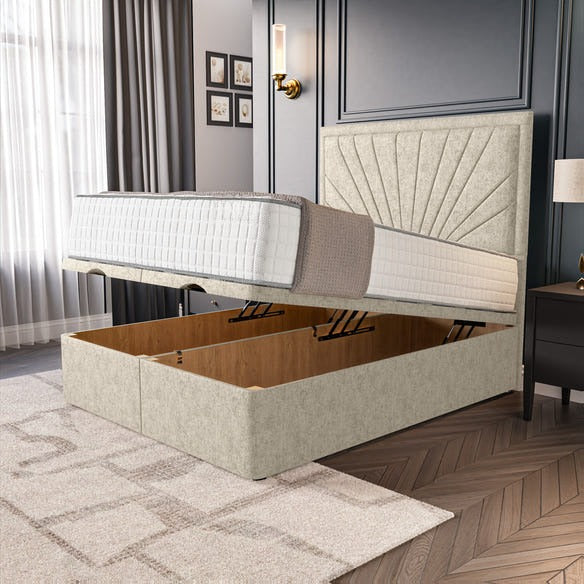 Casablanca Ottoman Divan Bed - Cream Chenille