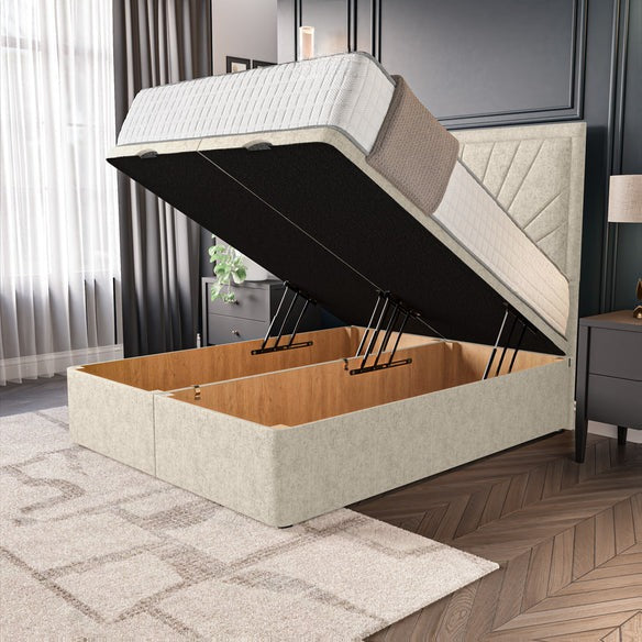 Casablanca Ottoman Divan Bed - Cream Chenille