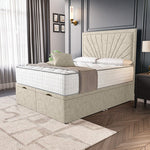 Casablanca Ottoman Divan Bed - Cream Chenille