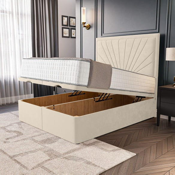 Casablanca Ottoman Divan Bed - Cream Plush Velvet