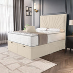 Casablanca Ottoman Divan Bed - Cream Plush Velvet