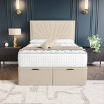 Casablanca Ottoman Divan Bed - Cream Plush Velvet