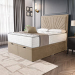 Casablanca Ottoman Divan Bed - Mink Plush Velvet