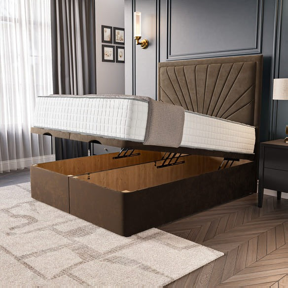 Casablanca Ottoman Divan Bed - Mocca Plush Velvet