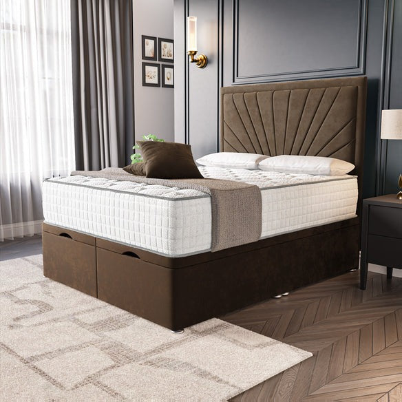 Casablanca Ottoman Divan Bed - Mocca Plush Velvet