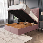 Casablanca Ottoman Divan Bed - Pink Plush Velvet