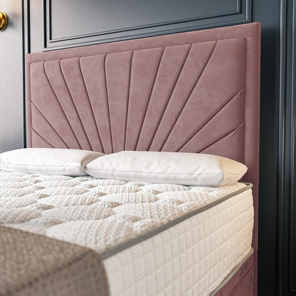Casablanca Ottoman Divan Bed - Pink Plush Velvet