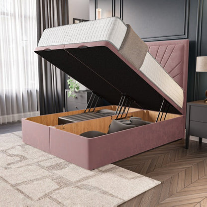 Casablanca Ottoman Divan Bed - Pink Plush Velvet