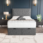 Casablanca Ottoman Divan Bed - Silver Chenille