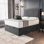 Casablanca Ottoman Divan Bed - Steel Plush Velvet