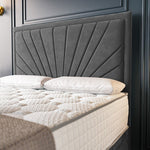 Casablanca Ottoman Divan Bed - Steel Plush Velvet