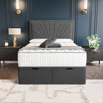 Casablanca Ottoman Divan Bed - Steel Plush Velvet