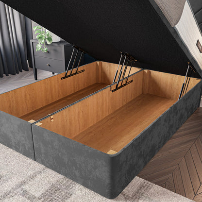 Casablanca Ottoman Divan Bed - Steel Plush Velvet
