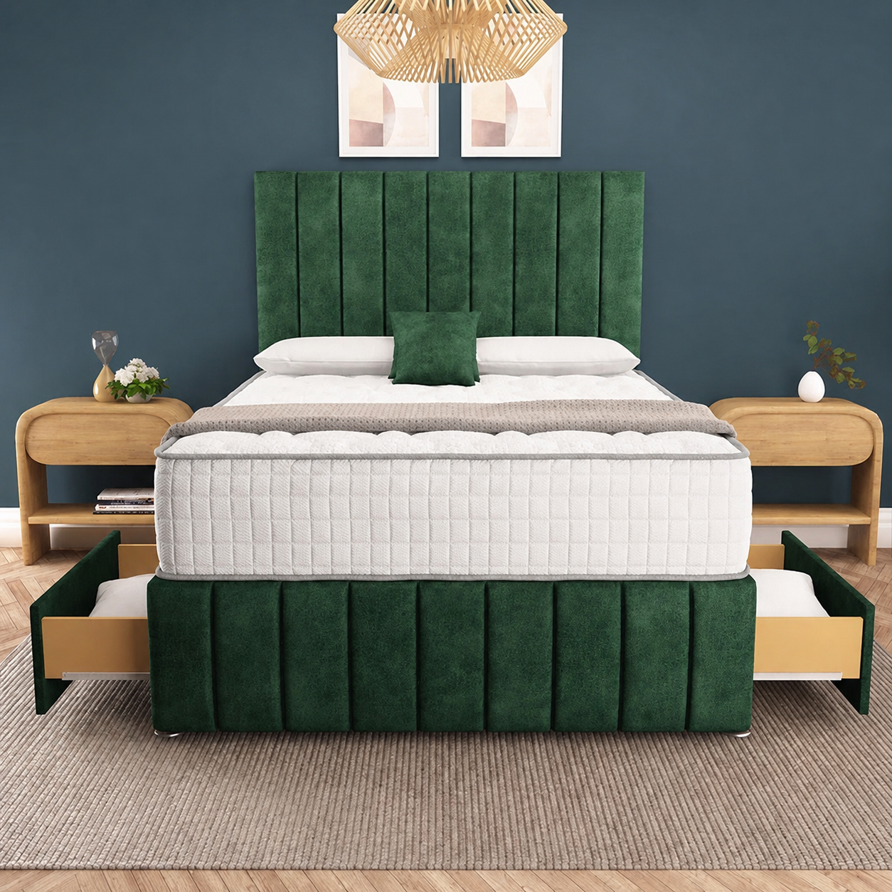 Sydney Divan Bed - Emerald Coniston