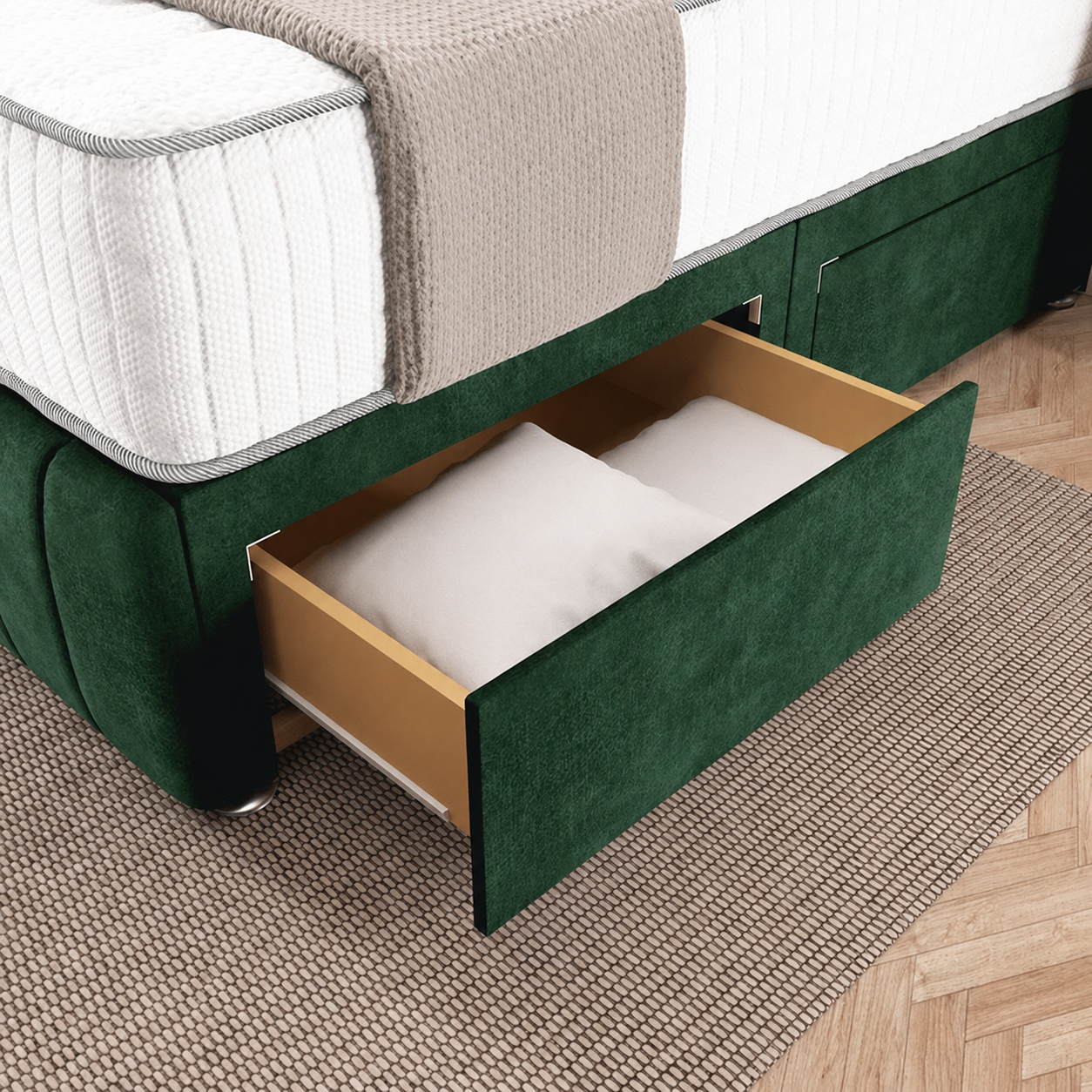 Sydney Divan Bed - Emerald Coniston