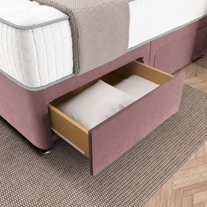 Sydney Divan Bed - Pink Plush Velvet