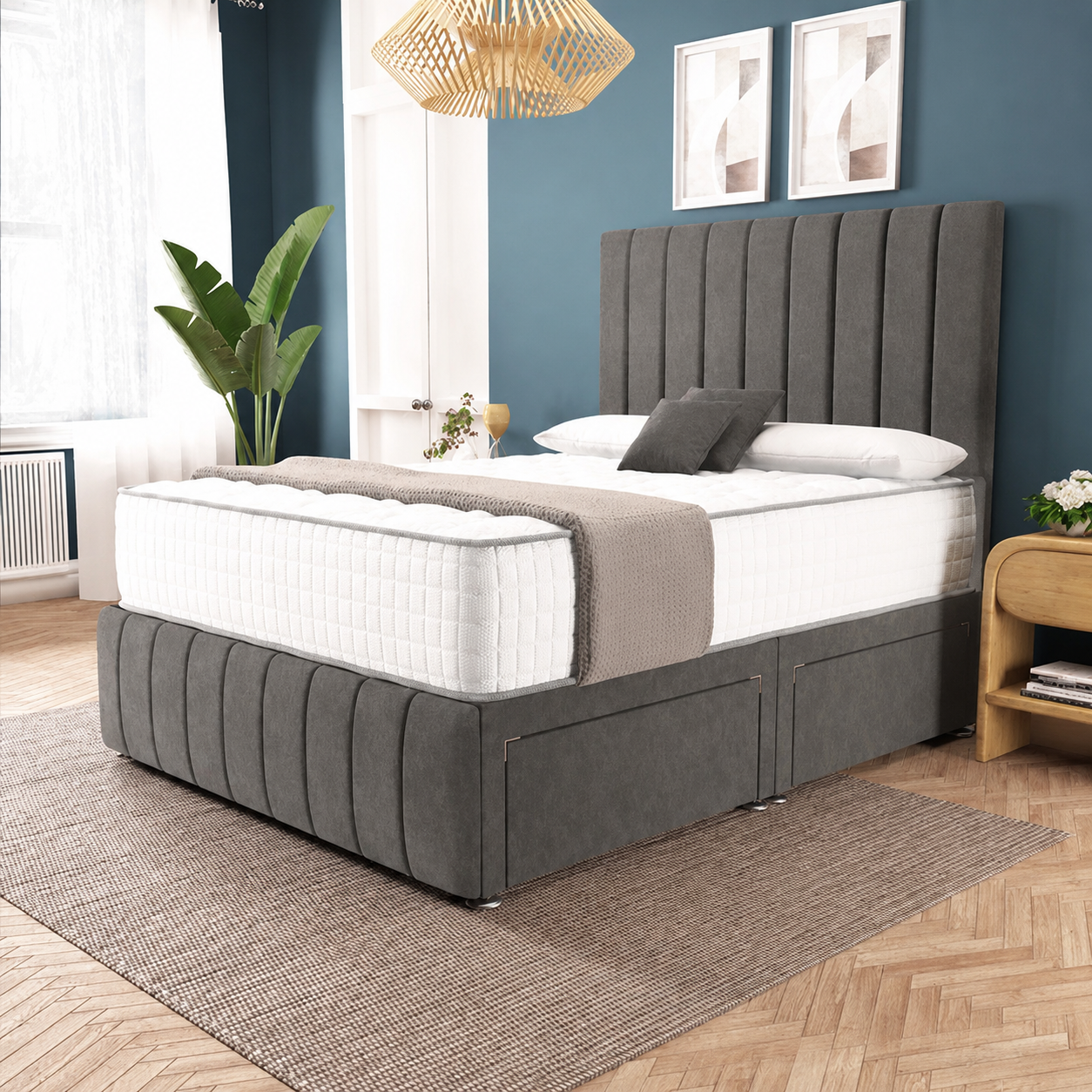 Sydney Divan Bed - Slate Grey Naples