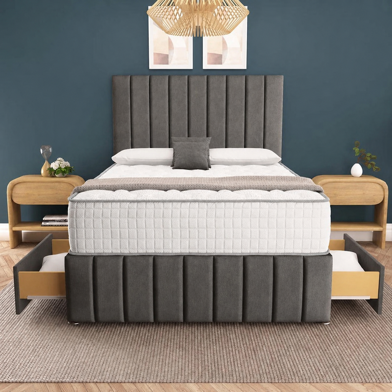 Sydney Divan Bed - Slate Grey Naples