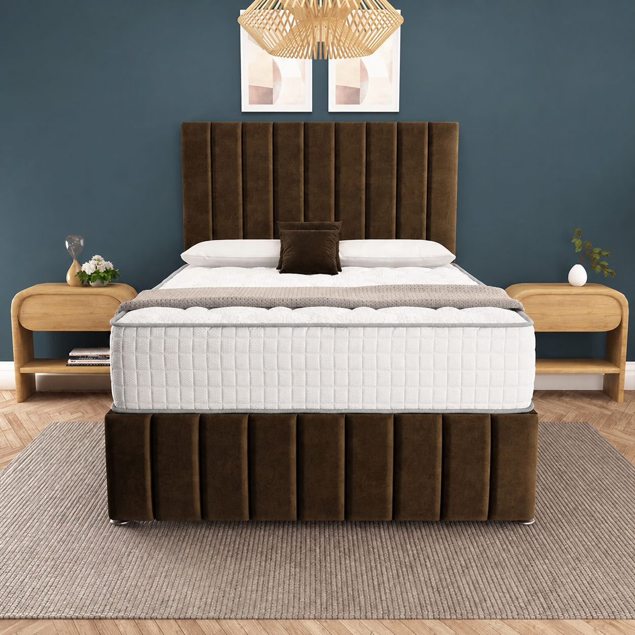 Sydney Divan Bed - Mocca Plush Velvet