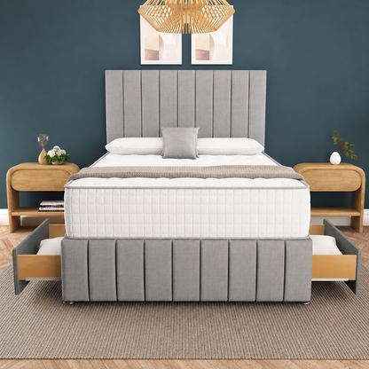 Sydney Divan Bed - Silver Linoso