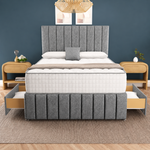 Sydney Divan Bed - Silver Chenille
