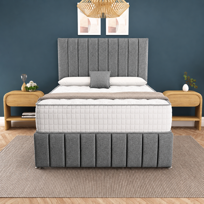 Sydney Divan Bed - Silver Chenille
