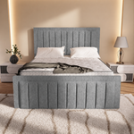 Hamilton Upholstered Bed - Silver Chenille