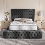 Ambassador Upholstered Ottoman Bed - Steel Plush Velvet