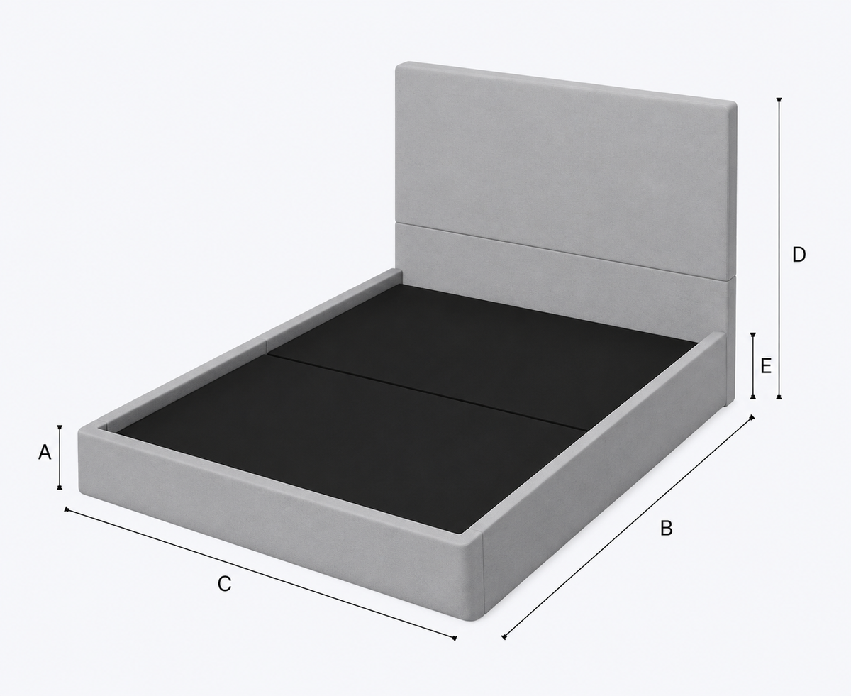 Milan Upholstered Bed - Black Naples dimensions