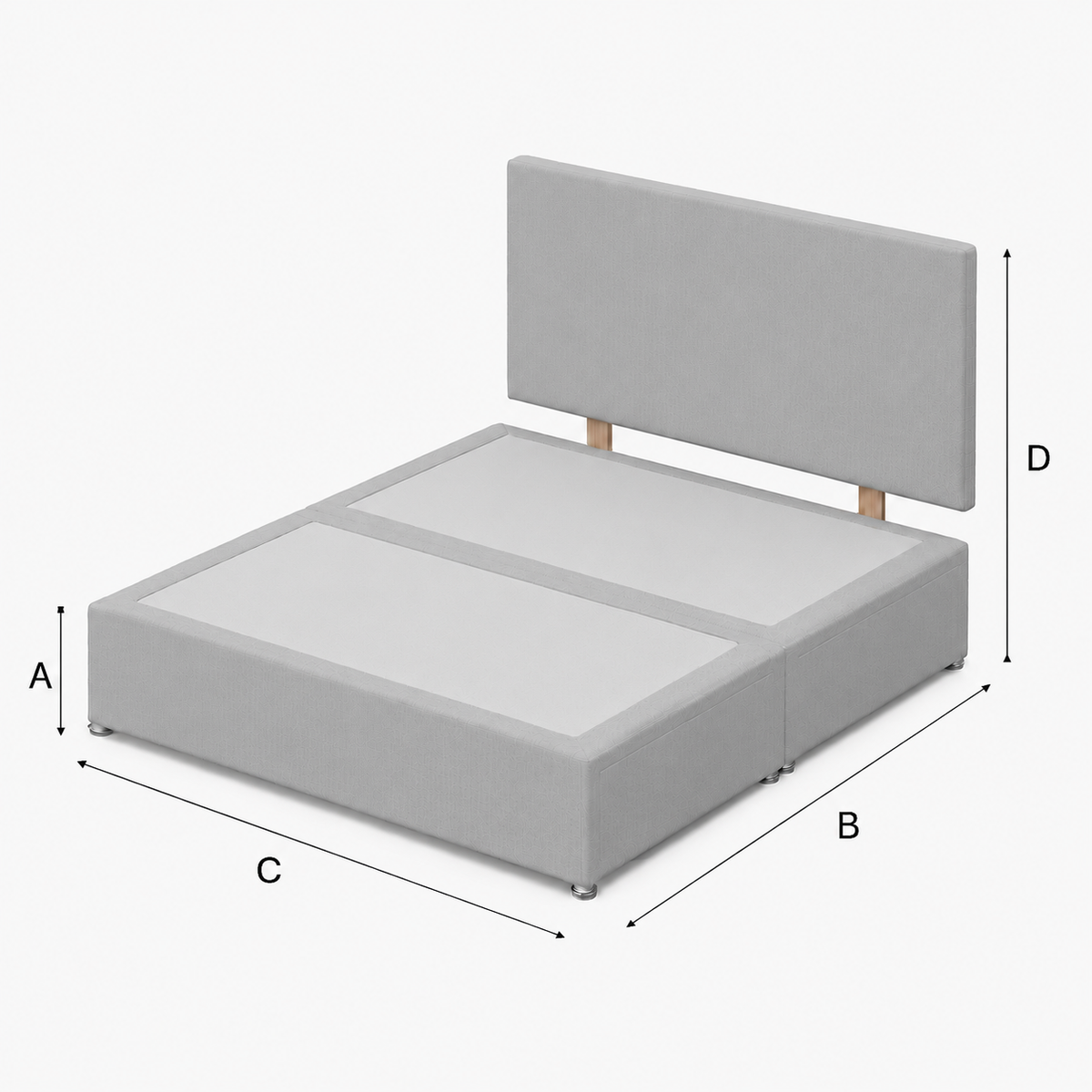 Rome Divan Bed - Almond Coniston dimensions