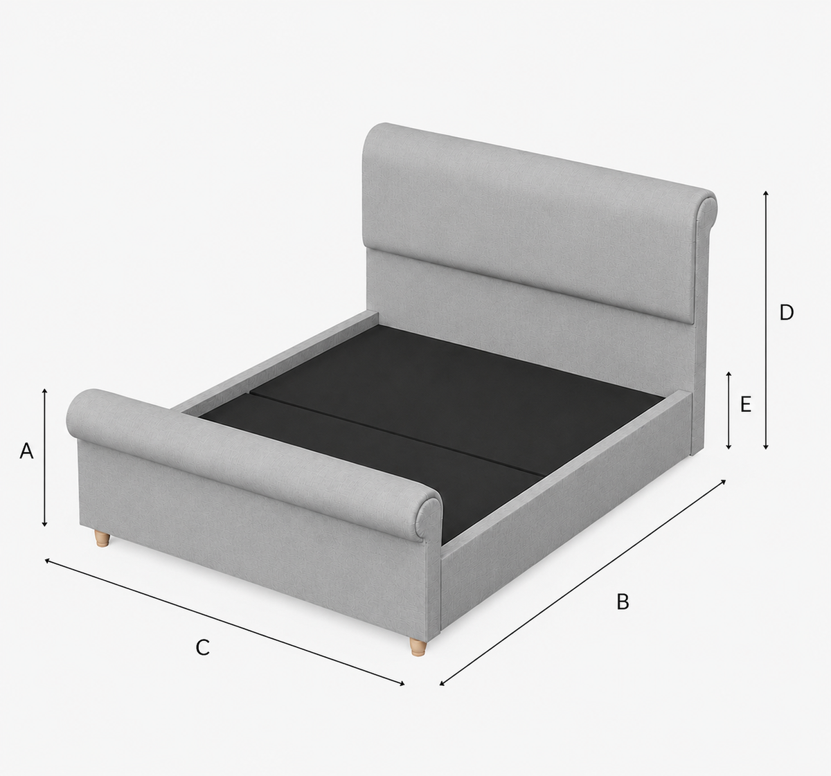 Kingston Divan Bed - Almond Coniston dimensions