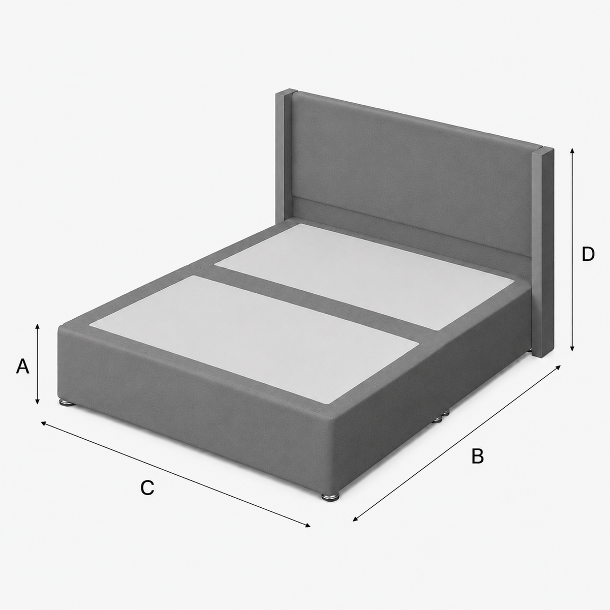 Prague Wingback Divan Bed - Almond Coniston dimensions