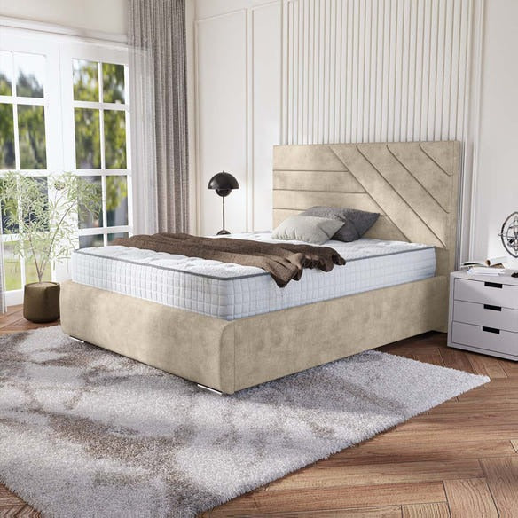 Chicago Upholstered Bed - Almond Coniston