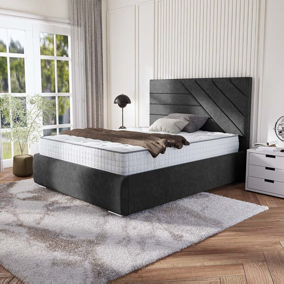 Chicago Upholstered Bed - Black Naples
