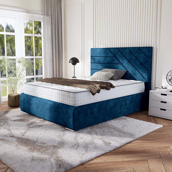 Chicago Upholstered Bed - Blue Coniston