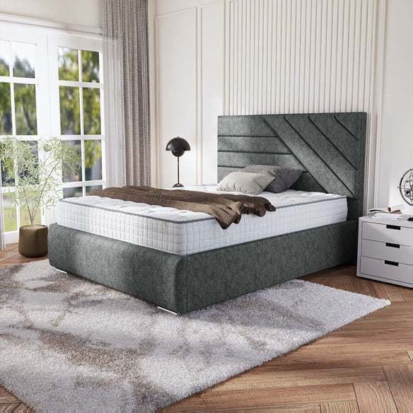 Chicago Upholstered Bed - Charcoal Chenille