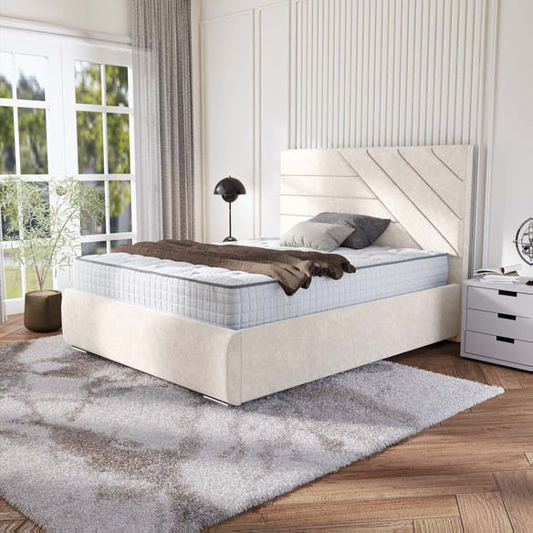 Chicago Upholstered Bed - Cream Naples