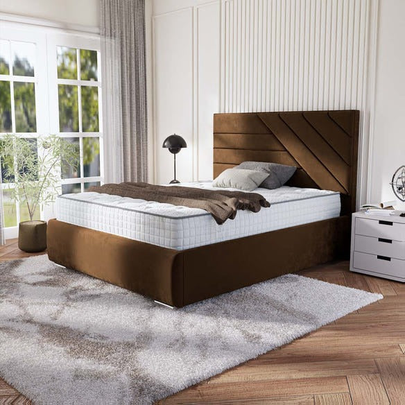 Chicago Upholstered Bed - Mocca Plush Velvet