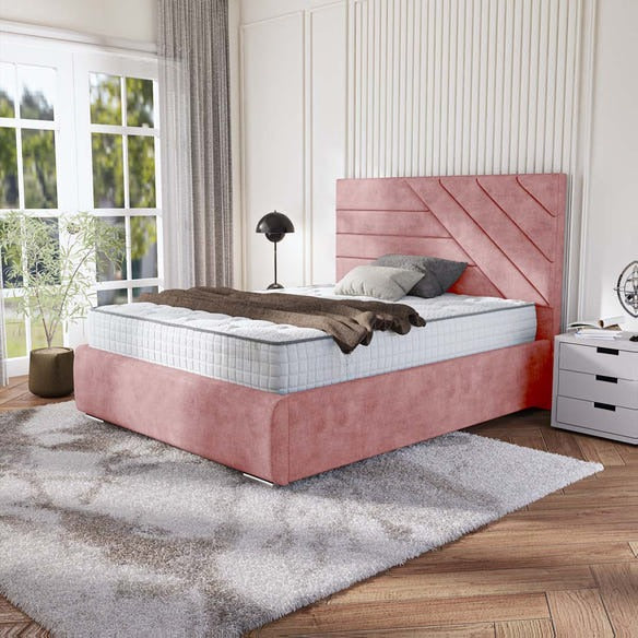 Chicago Upholstered Bed - Pink Coniston