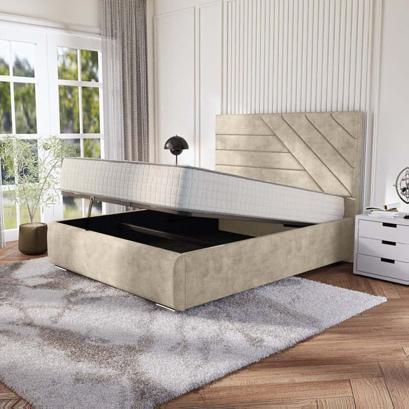 Chicago Upholstered Ottoman Bed - Almond Coniston