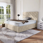 Chicago Upholstered Ottoman Bed - Almond Coniston
