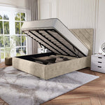 Chicago Upholstered Ottoman Bed - Almond Coniston