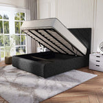 Chicago Upholstered Ottoman Bed - Black Chenille