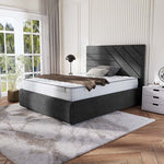 Chicago Upholstered Ottoman Bed - Black Naples