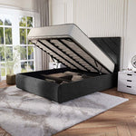 Chicago Upholstered Ottoman Bed - Black Naples