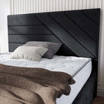 Chicago Upholstered Ottoman Bed - Black Plush Velvet