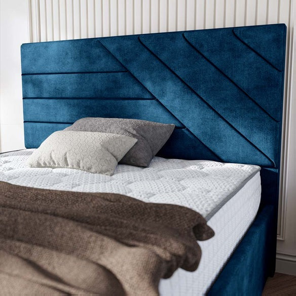 Chicago Upholstered Ottoman Bed - Blue Coniston